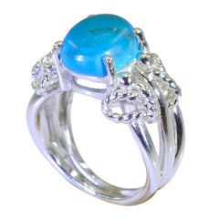 Turquoise Solitaire Australian Sterling Silver Blue Gemstones Essential  Rope Wire Ring Jewellery