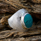 Turquoise Solitaire African Silver Blue Gemstone Versatile engravings Ring Jewellery