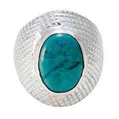 Turquoise Solitaire African Silver Blue Gemstone Versatile engravings Ring Jewellery