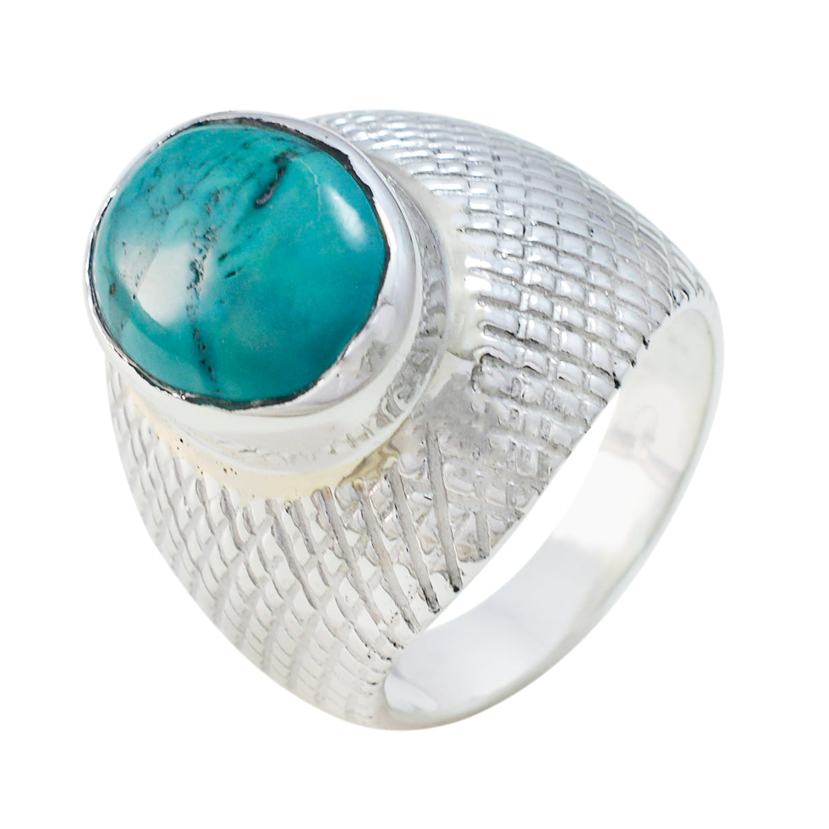 Turquoise Solitaire African Silver Blue Gemstone Versatile engravings Ring Jewellery