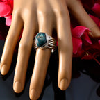 Turquoise Solitaire Spanish 92.5 Silver Blue Gems Statement Armor Ring Jewelry