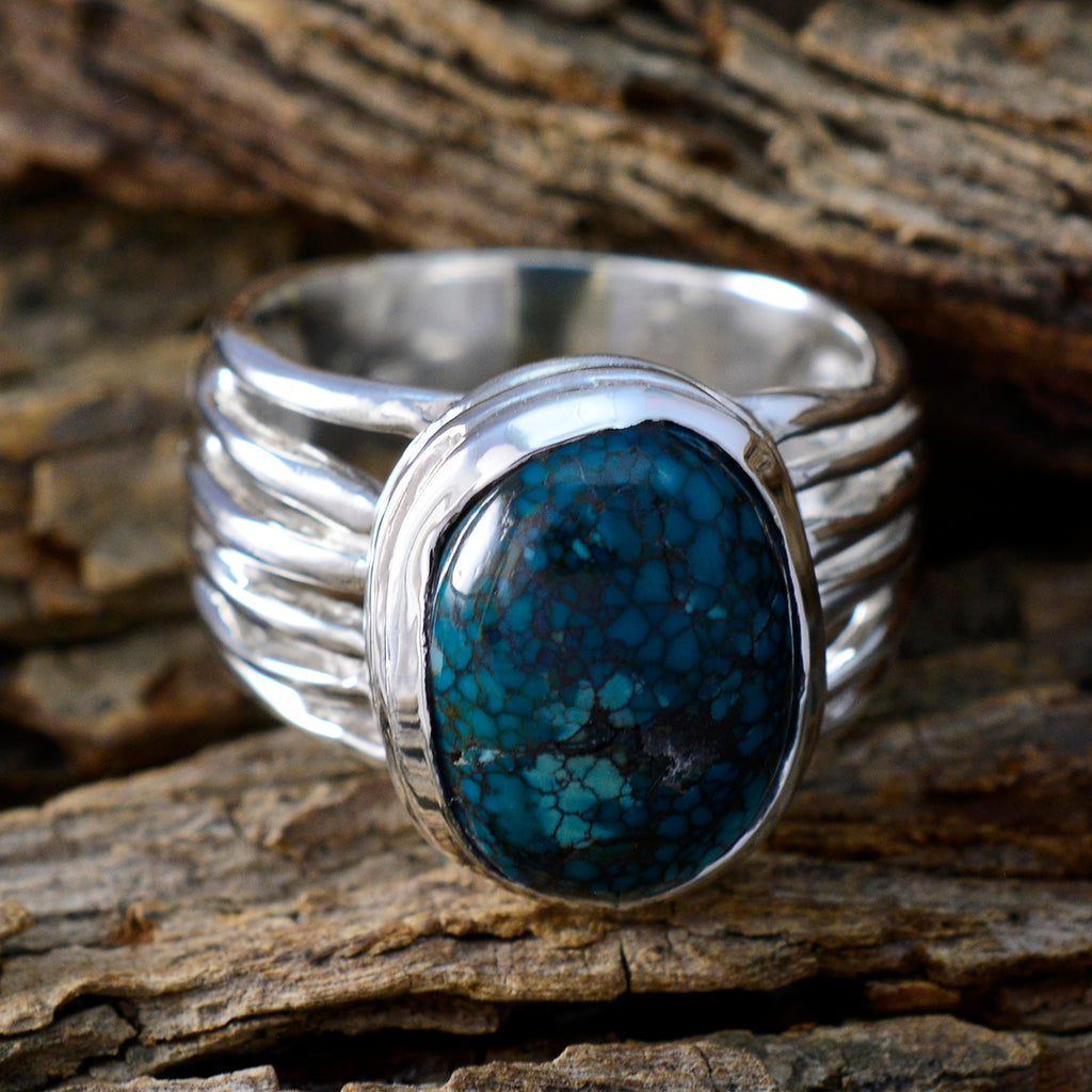 Turquoise Solitaire Spanish 92.5 Silver Blue Gems Statement Armor Ring Jewelry