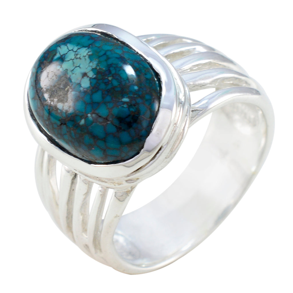 Turquoise Solitaire Spanish 92.5 Silver Blue Gems Statement Armor Ring Jewelry