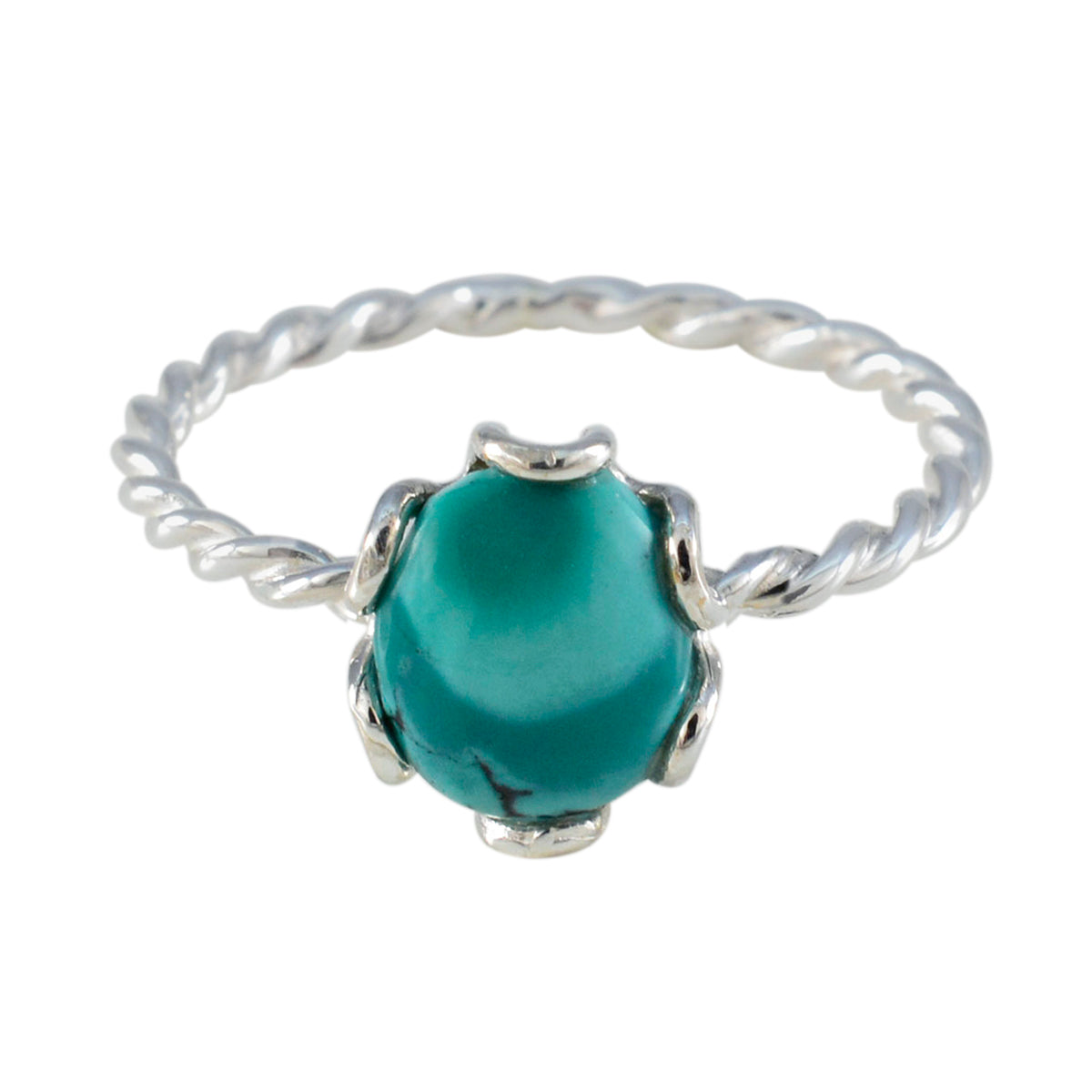 Turquoise Solitaire American Sterling Silver Blue Gemstone Delicate Glamorous Ring Jewellery