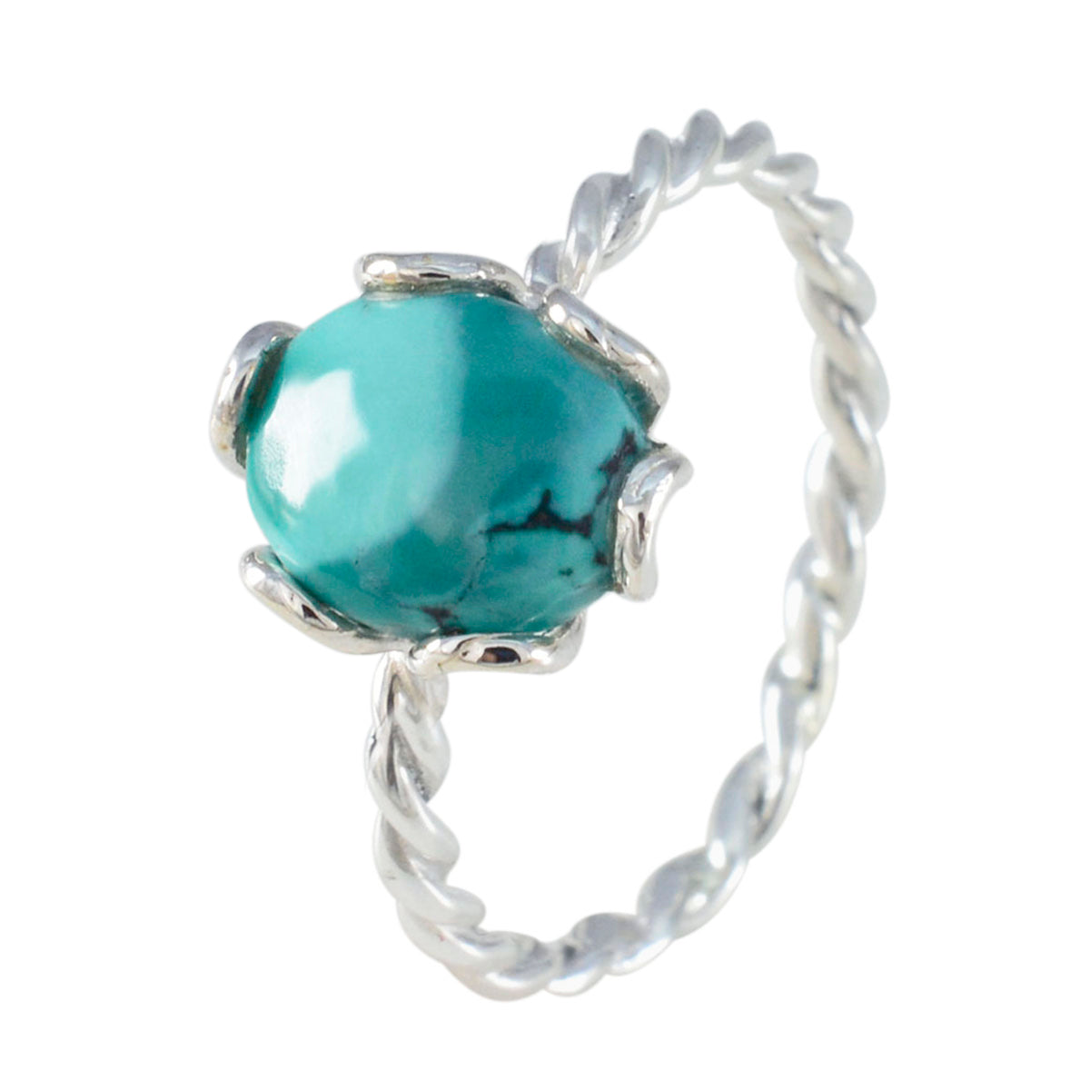 Turquoise Solitaire American Sterling Silver Blue Gemstone Delicate Glamorous Ring Jewellery