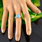Turquoise Solitaire French 92.5 Silver Blue Gems Classic Sophisticated Ring Jewellery