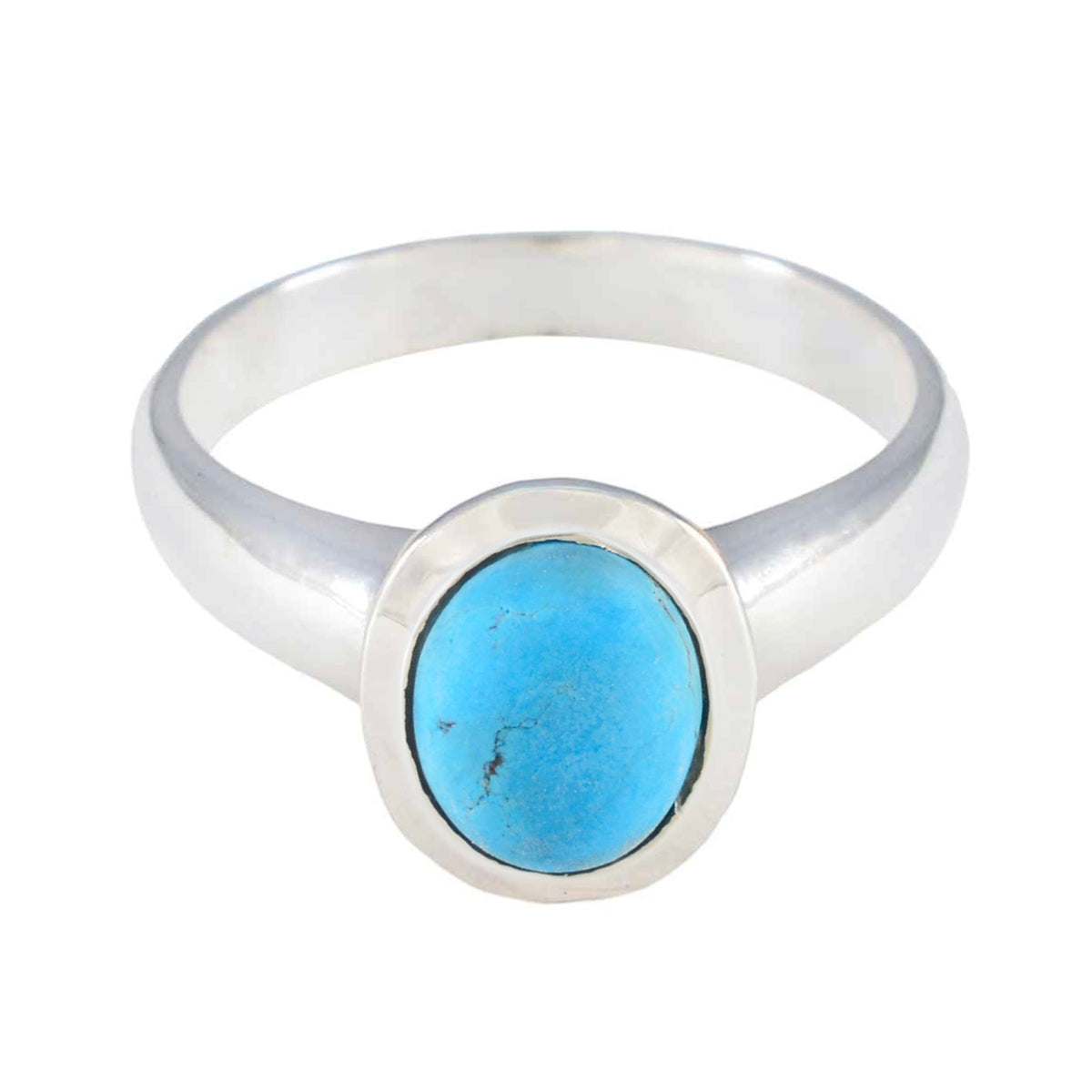 Türkis Solitär Französisch 92,5 Silber Blaue Edelsteine Klassisch Anspruchsvoller Ring Schmuck Hauptbild
