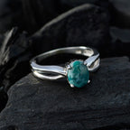 Turquoise Solitaire Japanese 925 Sterling Silver Blue Gems Delicate Feminine Ring Jewelry