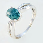 Turquoise Solitaire Japanese 925 Sterling Silver Blue Gems Delicate Feminine Ring Jewelry