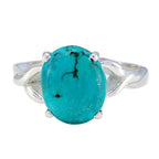Turquoise Solitaire Moroccan Sterling Silver Blue Gems Featherlight Ethnic Ring Jewelry