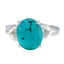 Turquoise Solitaire Moroccan Sterling Silver Blue Gems Featherlight Ethnic Ring Jewelry