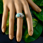 Turquoise Solitaire African 925 Silver Blue Gemstones Versatile Cultural Ring Jewelry
