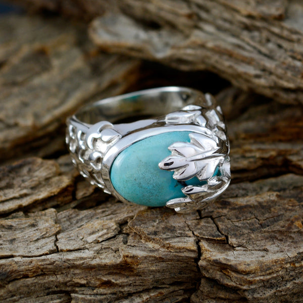Turquoise Solitaire African 925 Silver Blue Gemstones Versatile Cultural Ring Jewelry