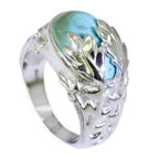 Turquoise Solitaire African 925 Silver Blue Gemstones Versatile Cultural Ring Jewelry