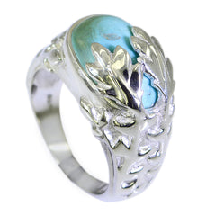 Turquoise Solitaire African 925 Silver Blue Gemstones Versatile Cultural Ring Jewelry