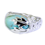 Turquoise Solitaire African 925 Silver Blue Gemstones Versatile Cultural Ring Jewelry