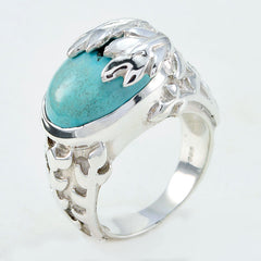 Turquoise Solitaire African 925 Silver Blue Gemstones Versatile Cultural Ring Jewelry