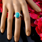 Turquoise Solitaire African 92.5 Silver Blue Gemstones Minimal Abstract Ring Jewelry