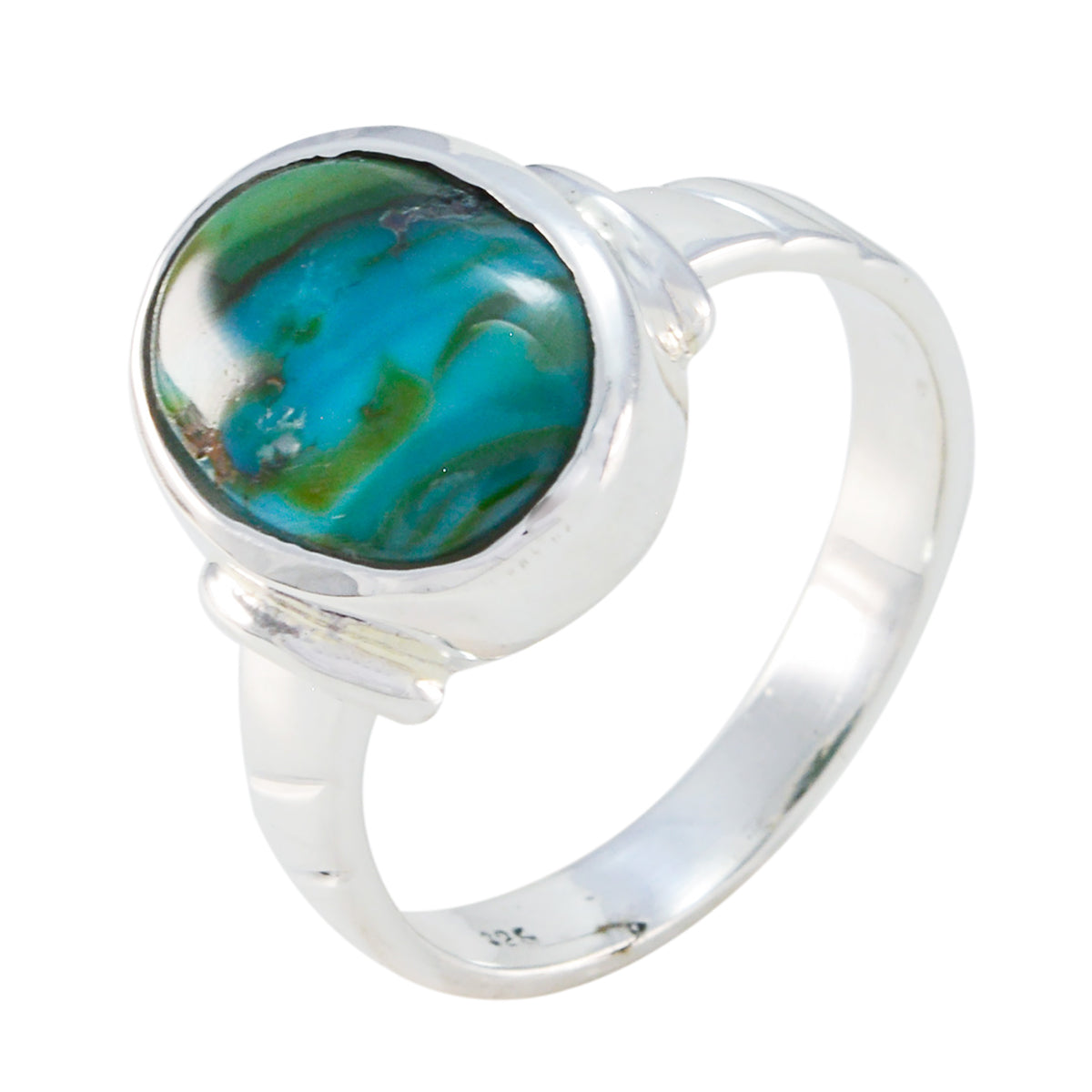 Turquoise Solitaire Moroccan 925 Sterling Silver Blue Gemstones Classic Luxurious Ring Jewellery