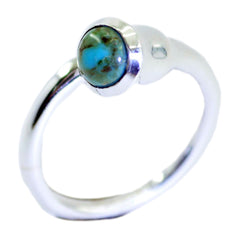Turquoise Solitaire Egyptian Sterling Silver Blue Gemstone Eye catching Trendy Ring Jewellery