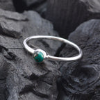 Turquoise Solitaire Korean 92.5 Silver Blue Gems Minimalist Graceful Ring Jewelry