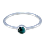 Turquoise Solitaire Korean 92.5 Silver Blue Gems Minimalist Graceful Ring Jewelry