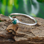 Turquoise Solitaire Korean 92.5 Silver Blue Gems Minimalist Graceful Ring Jewelry