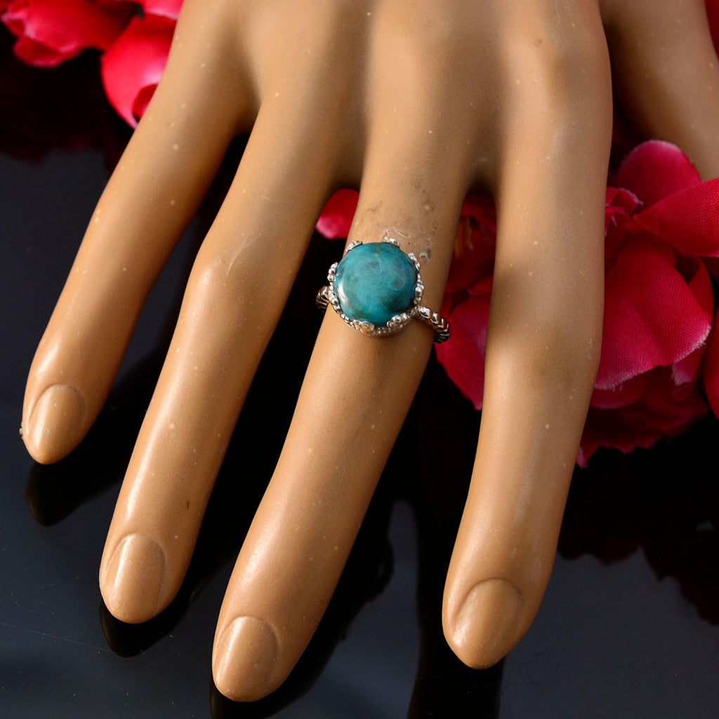 Turquoise Solitaire Indian Sterling Silver Blue Gems Slim Romantic Ring Jewelry