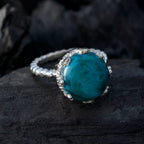 Turquoise Solitaire Indian Sterling Silver Blue Gems Slim Romantic Ring Jewelry