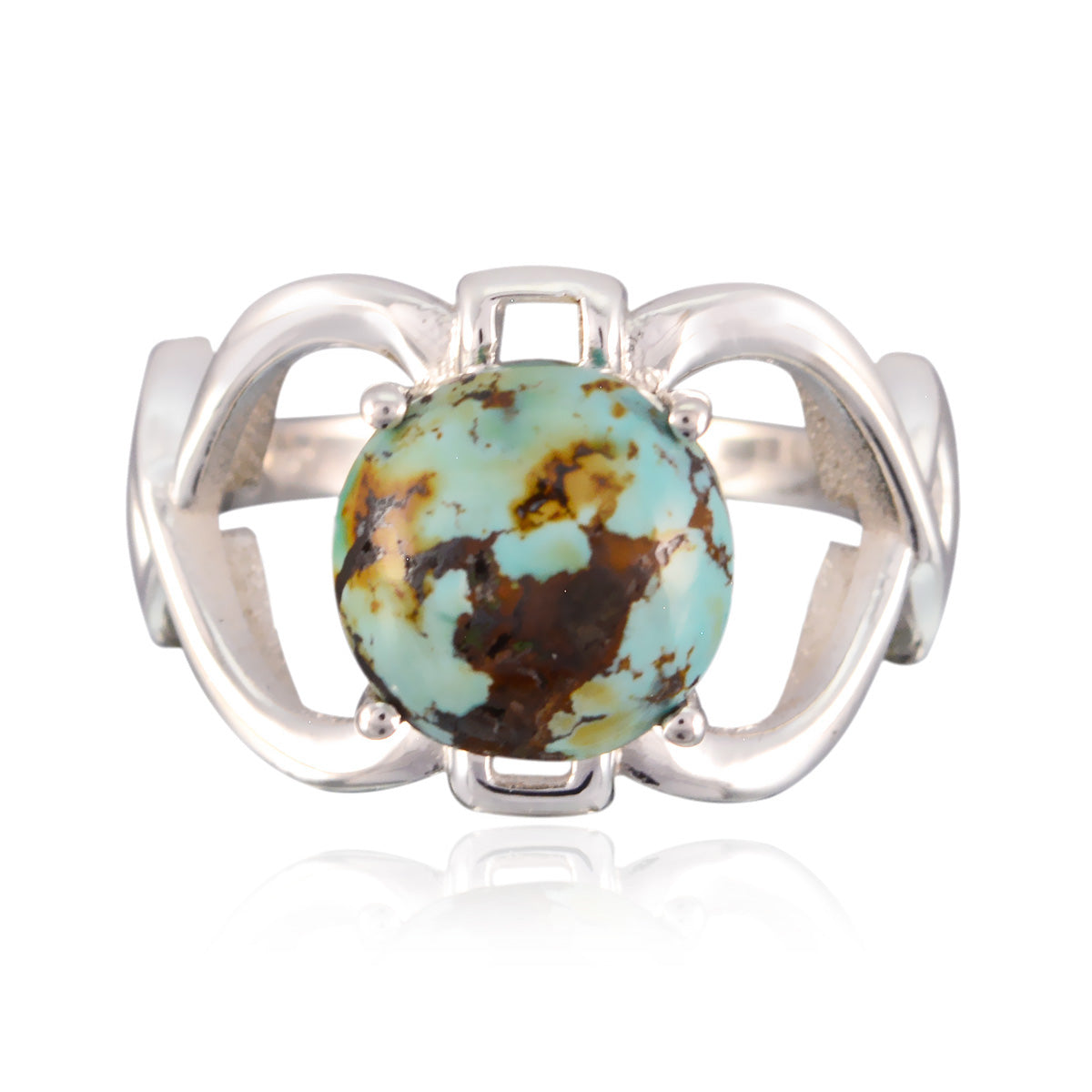 Turquoise Solitaire Indian 92.5 Silver Blue Gemstone Minimal Modern Ring Jewellery Main image