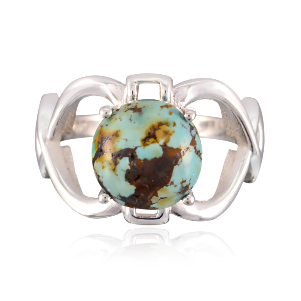 Turquoise Solitaire Indian 92.5 Silver Blue Gemstone Minimal Modern Ring Jewellery