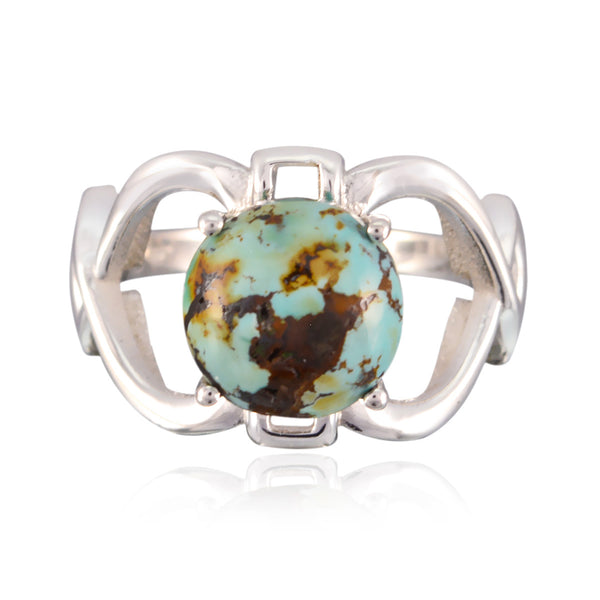 Turquoise Solitaire Indian 92.5 Silver Blue Gemstone Minimal Modern Ring Jewellery