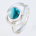 Turquoise Solitaire African 92.5 Silver Blue Gemstones Slim Sophisticated Ring Jewelry