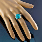 Turquoise Solitaire German 92.5 Silver Blue Gems Minimal Glamorous Ring Jewelry