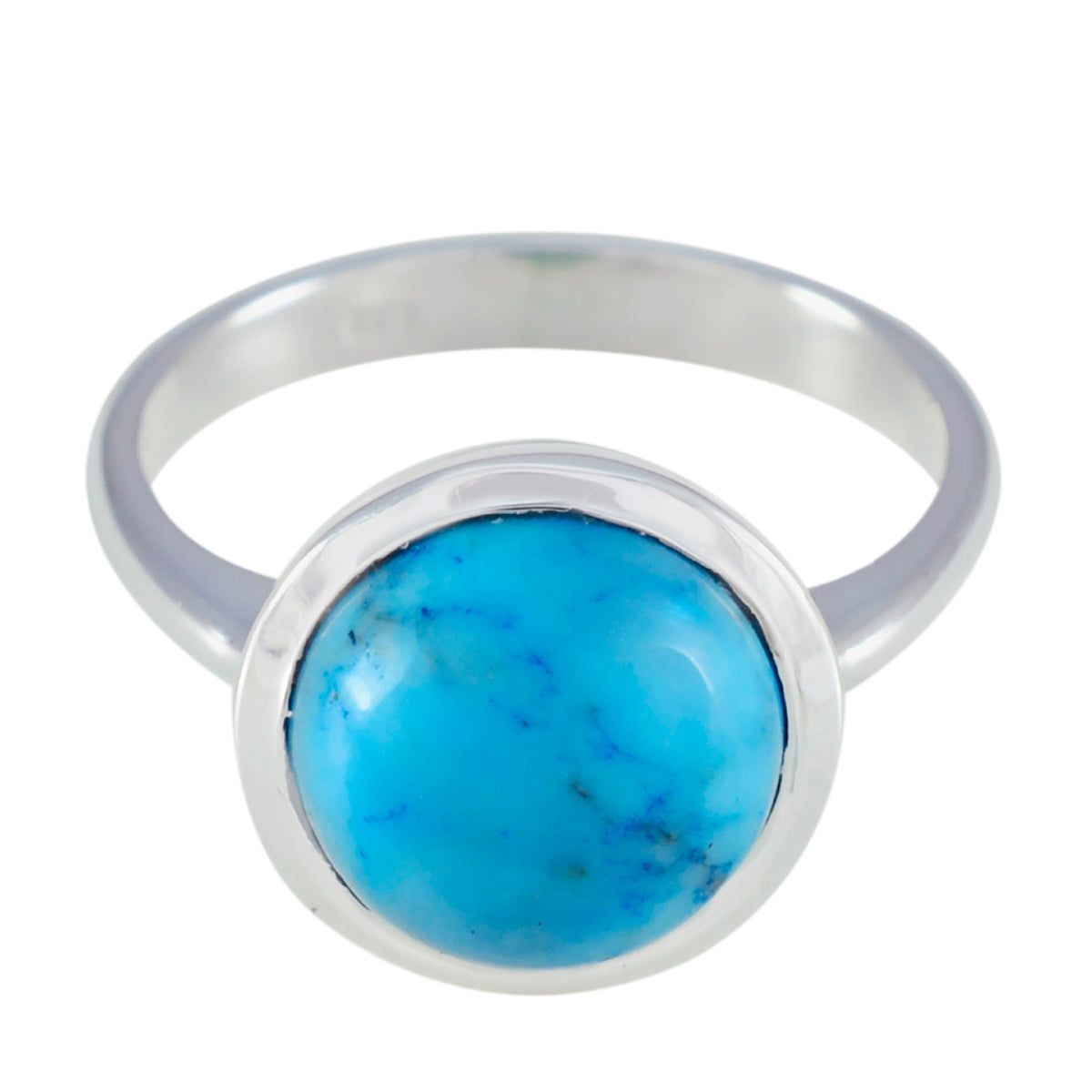 Turquoise Solitaire Egyptian 92.5 Silver Blue Gems Tiny Graceful Ring Jewellery