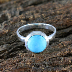 Turquoise Solitaire African Silver Blue Gemstone Slim Abstract Ring Jewellery