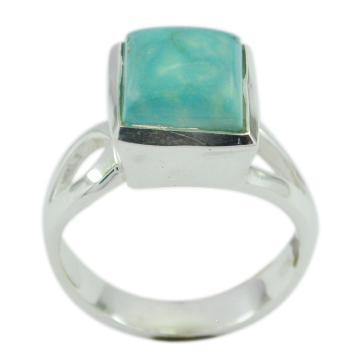 Turquoise Solitaire Indian 925 Sterling Silver Blue Gems Mid weight Artisan Ring Jewellery Imagen principal del producto