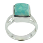 Turquoise Solitaire Indian 925 Sterling Silver Blue Gems Mid weight Artisan Ring Jewellery
