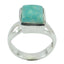 Turquoise Solitaire Indian 925 Sterling Silver Blue Gems Mid weight Artisan Ring Jewellery