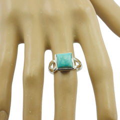 Turquoise Solitaire Indian 925 Sterling Silver Blue Gems Mid weight Artisan Ring Jewellery
