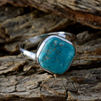 Turquoise Solitaire Moroccan 925 Sterling Silver Blue Gemstone Minimal Modern Ring Jewelry
