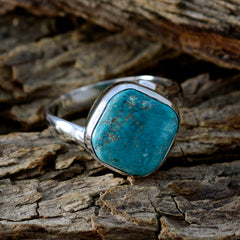 Turquoise Solitaire Moroccan 925 Sterling Silver Blue Gemstone Minimal Modern Ring Jewelry