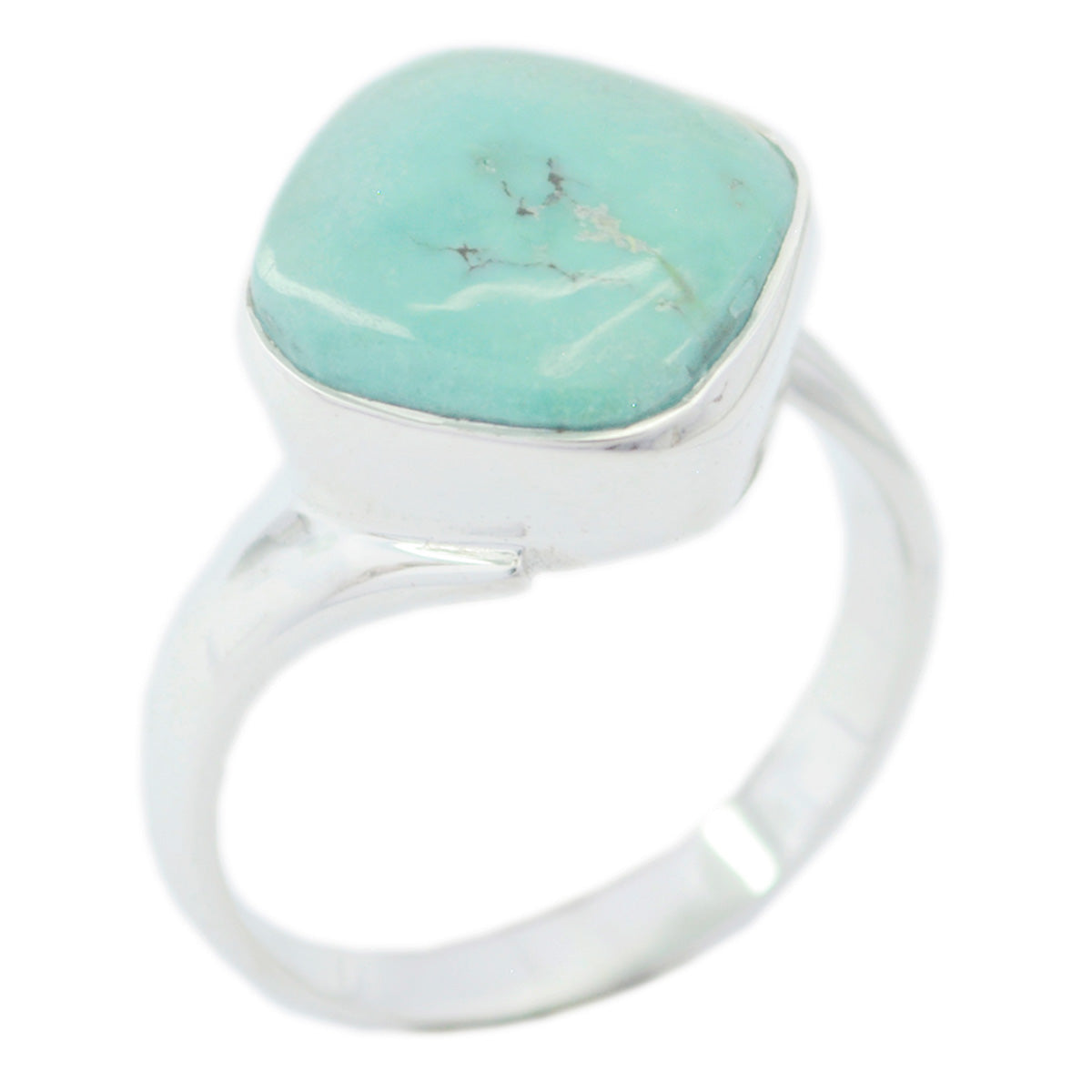 Turquoise Solitaire Moroccan 925 Sterling Silver Blue Gemstone Minimal Modern Ring Jewelry Main image