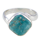 Turquoise Solitaire Moroccan 925 Sterling Silver Blue Gemstone Minimal Modern Ring Jewelry