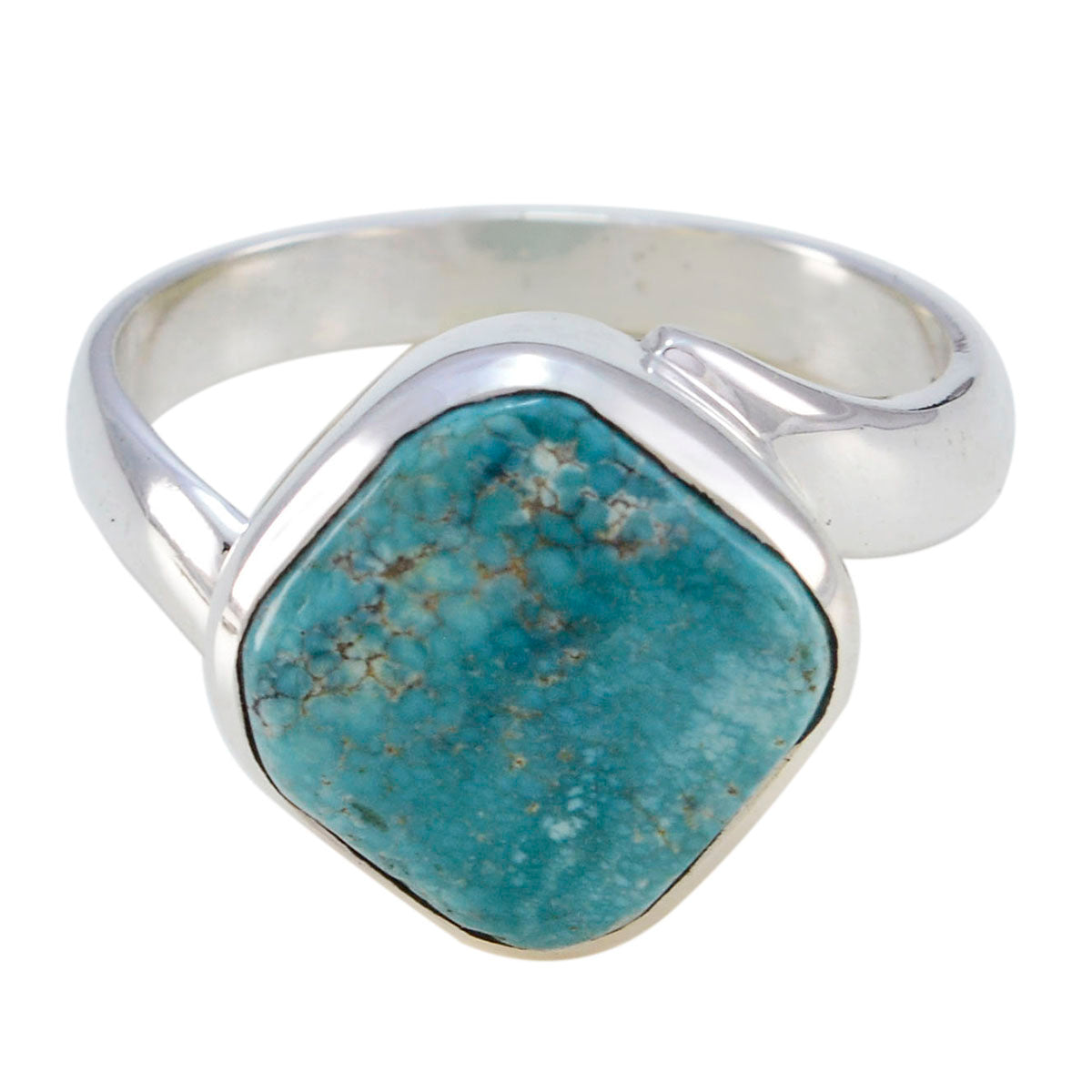 Turquoise Solitaire Moroccan 925 Sterling Silver Blue Gemstone Minimal Modern Ring Jewelry