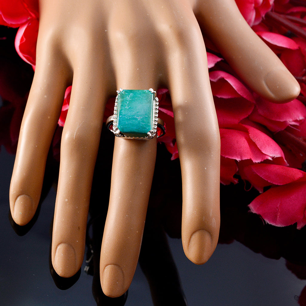 Turquoise Solitaire German Sterling Silver Blue Gemstone Mid weight Sophisticated Ring Jewelry