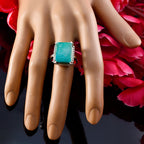 Turquoise Solitaire German Sterling Silver Blue Gemstone Mid weight Sophisticated Ring Jewelry