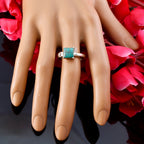 Turquoise Solitaire Japanese 92.5 Silver Blue Gems Whisper thin Feminine Ring Jewelry