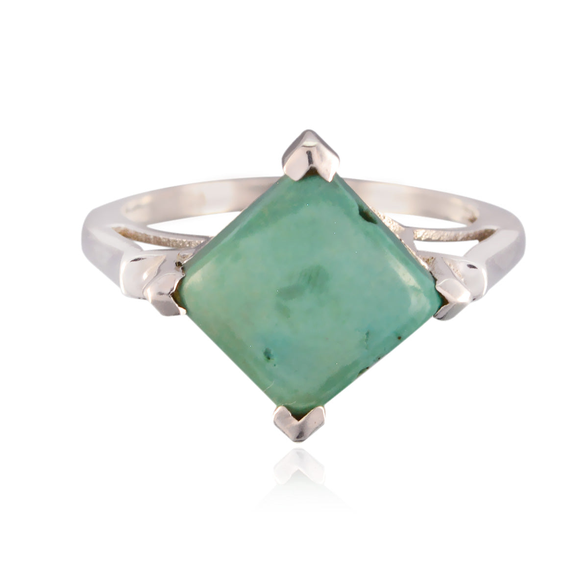 Turquoise Solitaire African 925 Sterling Silver Blue Gemstone Slim Glamorous Ring Jewellery Main image