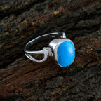 Turquoise Solitaire Egyptian 925 Sterling Silver Blue Gemstone Minimal Fairytale Ring Jewelry